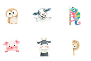Quirky animals peeking funny, an Illustration by CreationArt (Thumbnail 2 of 5)