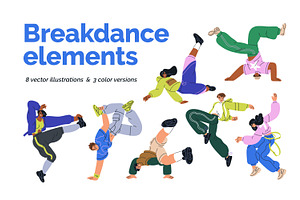 People dancing breakdance set, a Person Illustration by Good Studio
