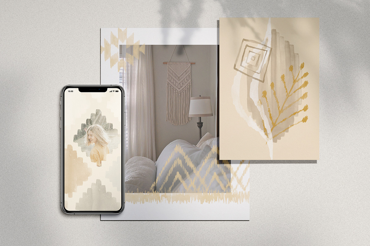 Ikat Watercolor Stamp Brushes, a Brush Add-On by NinaFedorova (Photo 7 of 9)