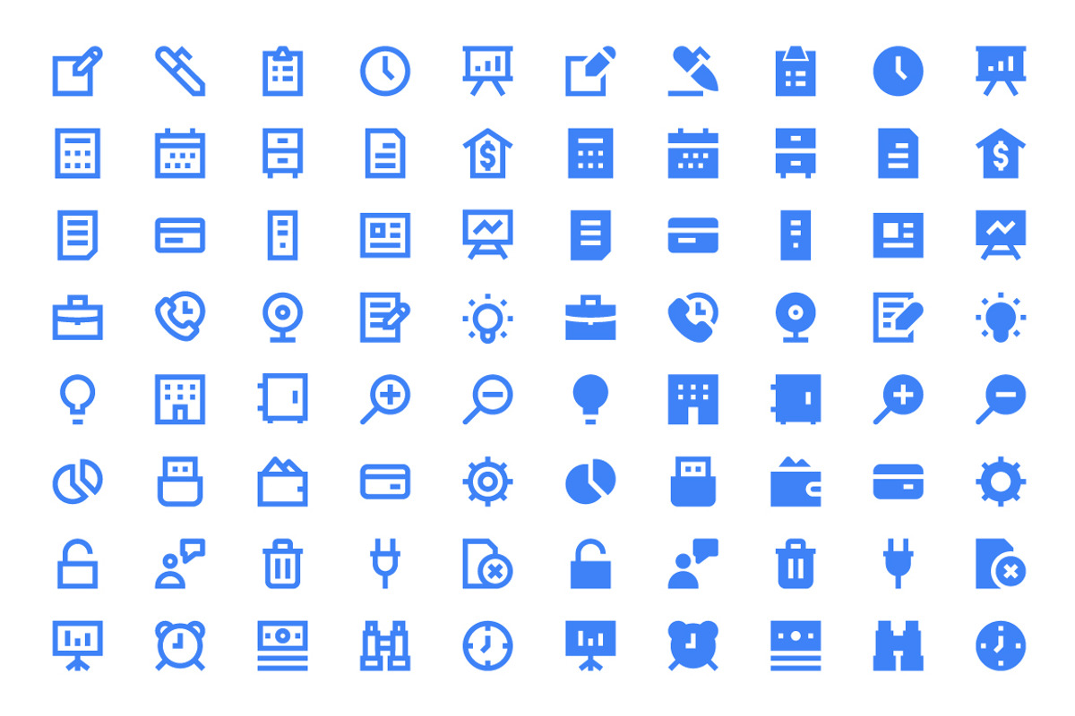 180 Business and Office Icons, an Outline Icon by Creative Stall (Photo 3 of 5)