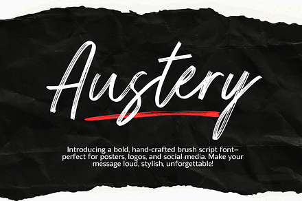 Austery - Brush Script Font, a Handwritten Font by Sronstudio