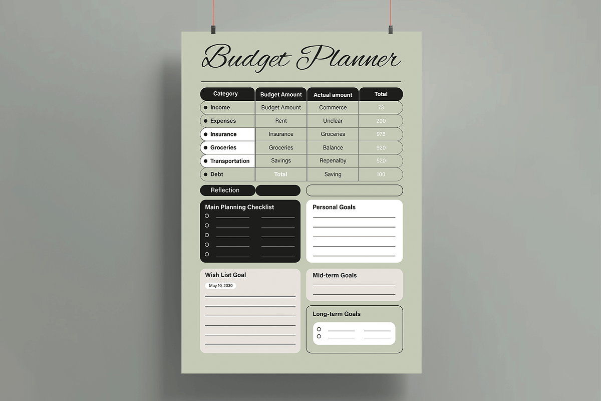 Budget Planner Template, a Stationery Template by MightyDesign (Photo 1 of 8)