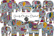 Quirky Christmas Elephant clipart, an Illustration by CreationArt (Thumbnail 1 of 6)