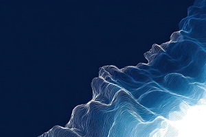Abstract wavy lines in blue and white, a Background Photo by AlyaAnd