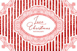 Lace Christmas. Hand draw graphic