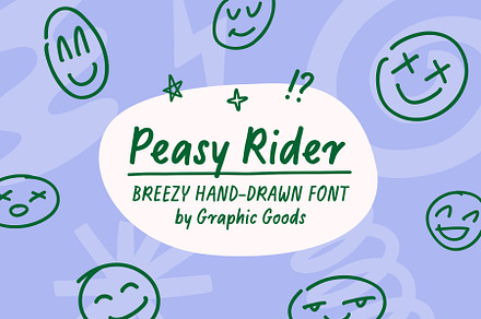 Peasy Rider Handwritten Font & Bonus, a Handwritten Font by Graphic Goods