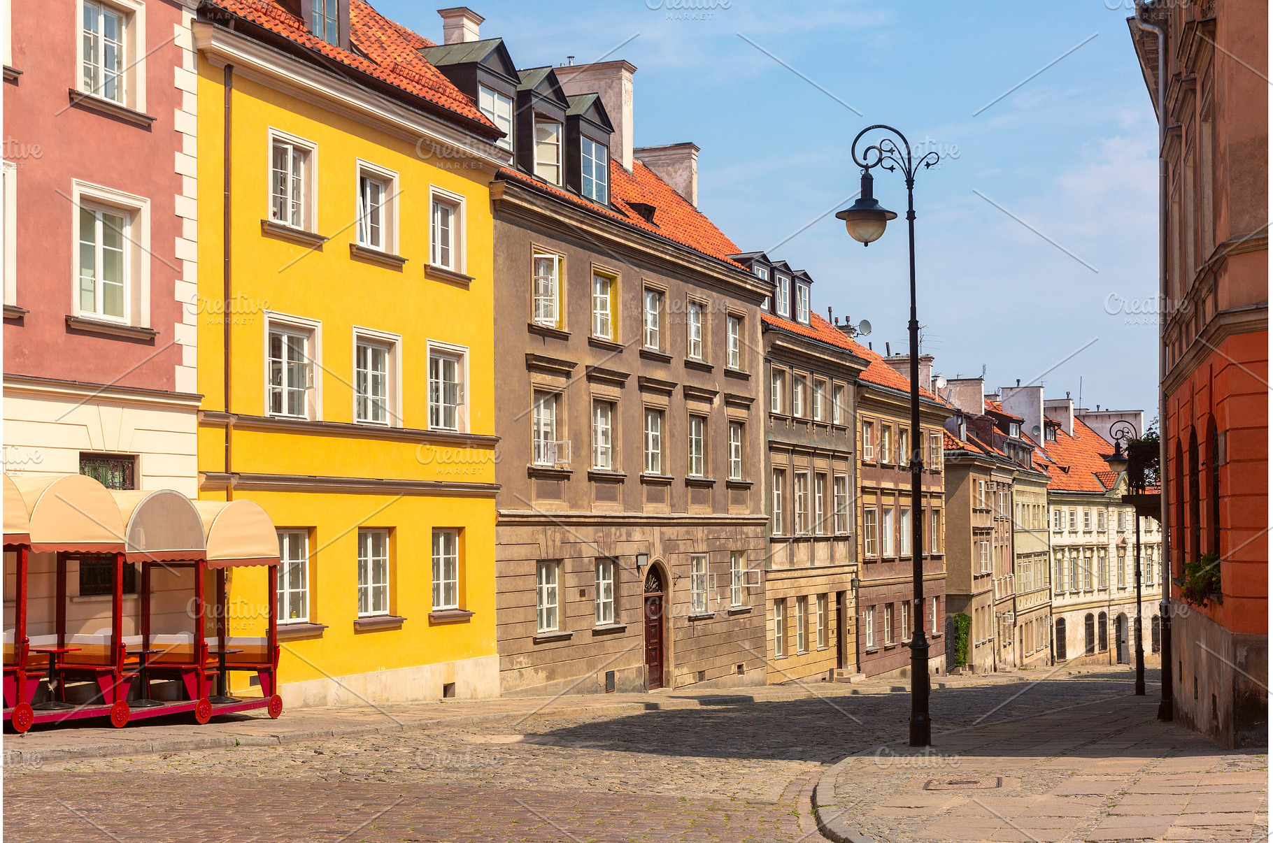 Colorful Street in Old Town, Warsaw, an Architecture Photo by kavalenkava