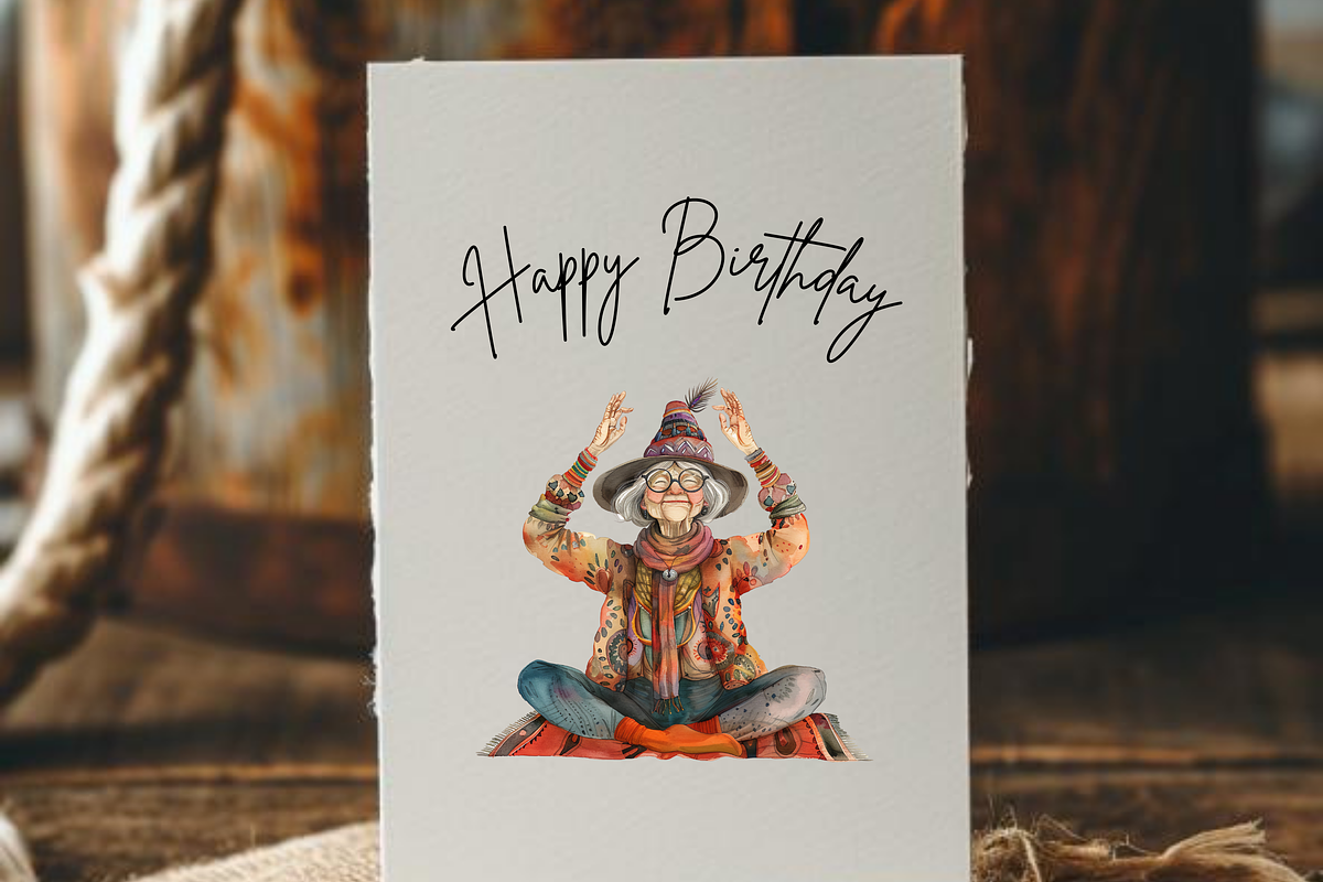 QUIRKY HIPPIE GRANDPARENTS CLIPART, a Person Illustration by Daring Digies (Photo 14 of 14)