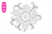 Flower Mandala: 5 Adult Coloring 2, a Poster Template by Michiru13 (Thumbnail 3 of 6)
