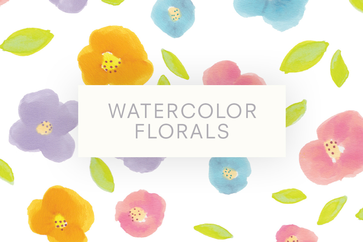 Watercolor Florals Pattern, a Pattern Graphic by Ariel Tyndell Design (Photo 1 of 5)