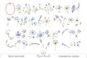 Watercolor Floral Bunny Clipart, an Illustration by MockupWizard (Thumbnail 3 of 5)