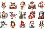 Whimsical Christmas Kid Clipart, an Illustration by Designking (Thumbnail 2 of 5)