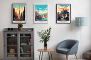 Famous Travel Places Poster Bundle, a Decorative Illustration by Genius Graph (Thumbnail 3 of 6)