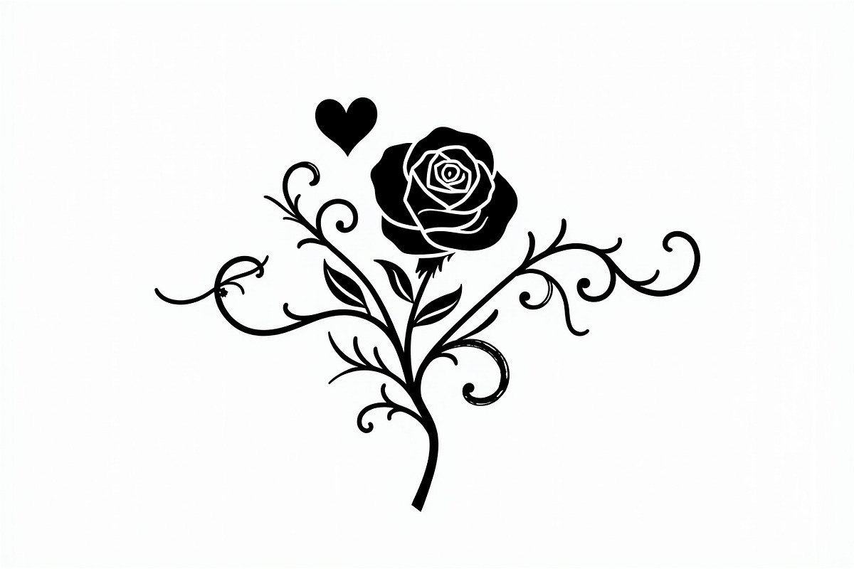 Floral Rose Silhouette Set, an Illustration by hafijul (Photo 6 of 9)