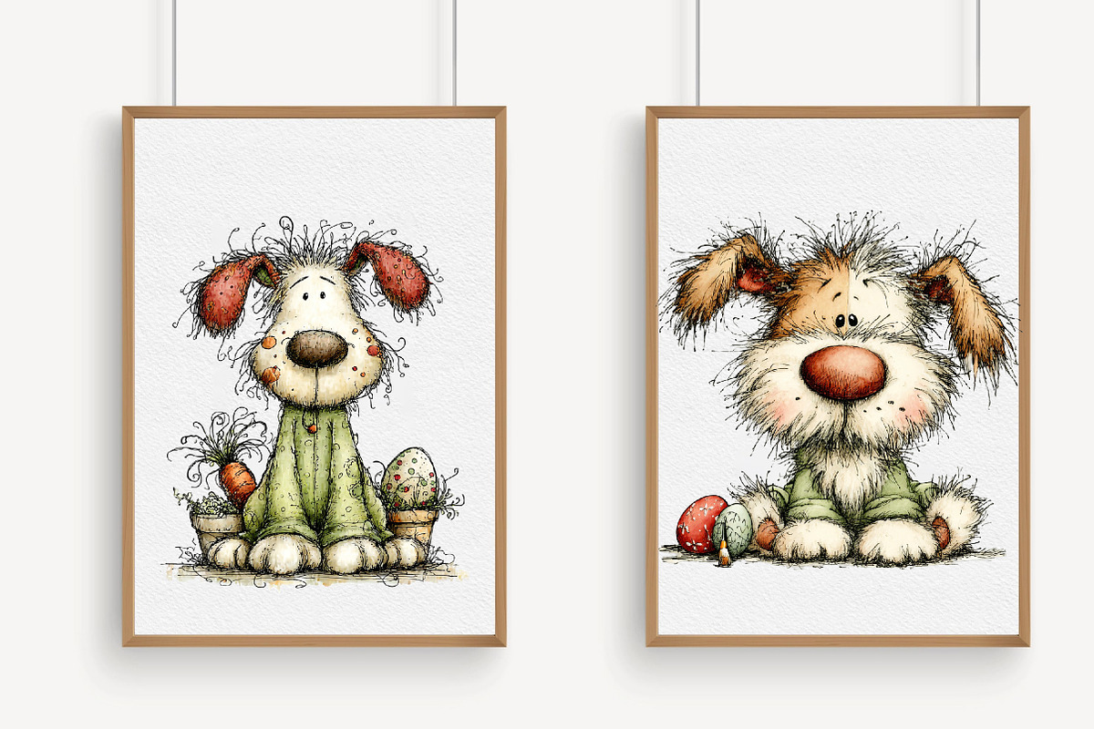 Whimsical Easter Dogs Clipart, an Illustration by Libby Wishes (Photo 9 of 9)