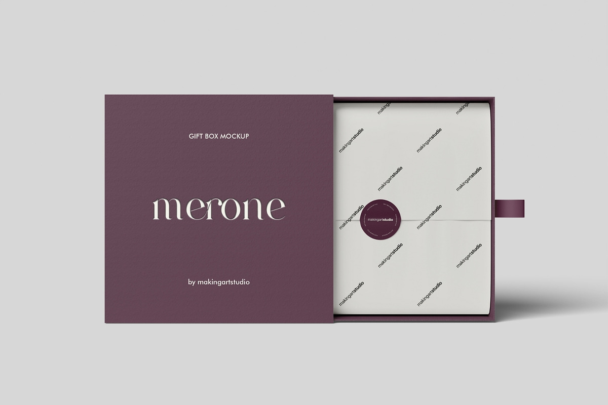 Realistic Gift Box Mockup PSD, a Packaging Mockup by MA-KING_ART (Photo 3 of 5)