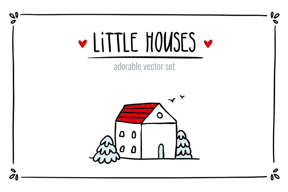 Little Houses ♥ Vector set, an Illustration by Zhe Vasylieva (Photo 1 of 4)