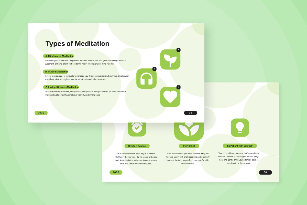 Calm Lifestyle Meditation Infographi, a Healthcare Illustration by trabaskriya (Photo 4 of 5)