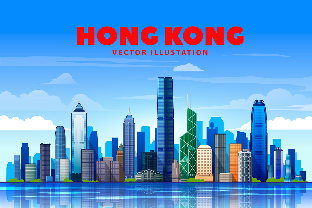 Hong Kong skyline., a Work Illustration by Sky and glass (Photo 3 of 5)