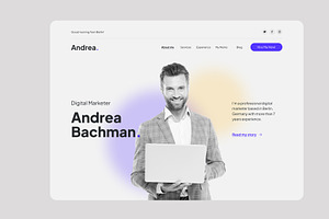 One Page CV Resume Landing Page