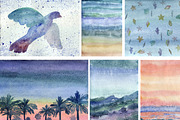 Watercolor beach backgrounds, a Texture Graphic by Inna Vinchenko Designs (Thumbnail 5 of 7)