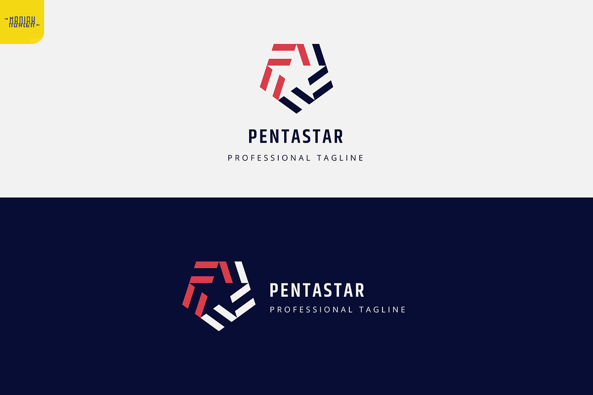 Pentagon Star Logo Template, a Branding & Logo Template by Izalsye (Photo 2 of 5)
