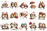Valentine Couple Birds Clipart, an Illustration by OK Design (Thumbnail 2 of 6)