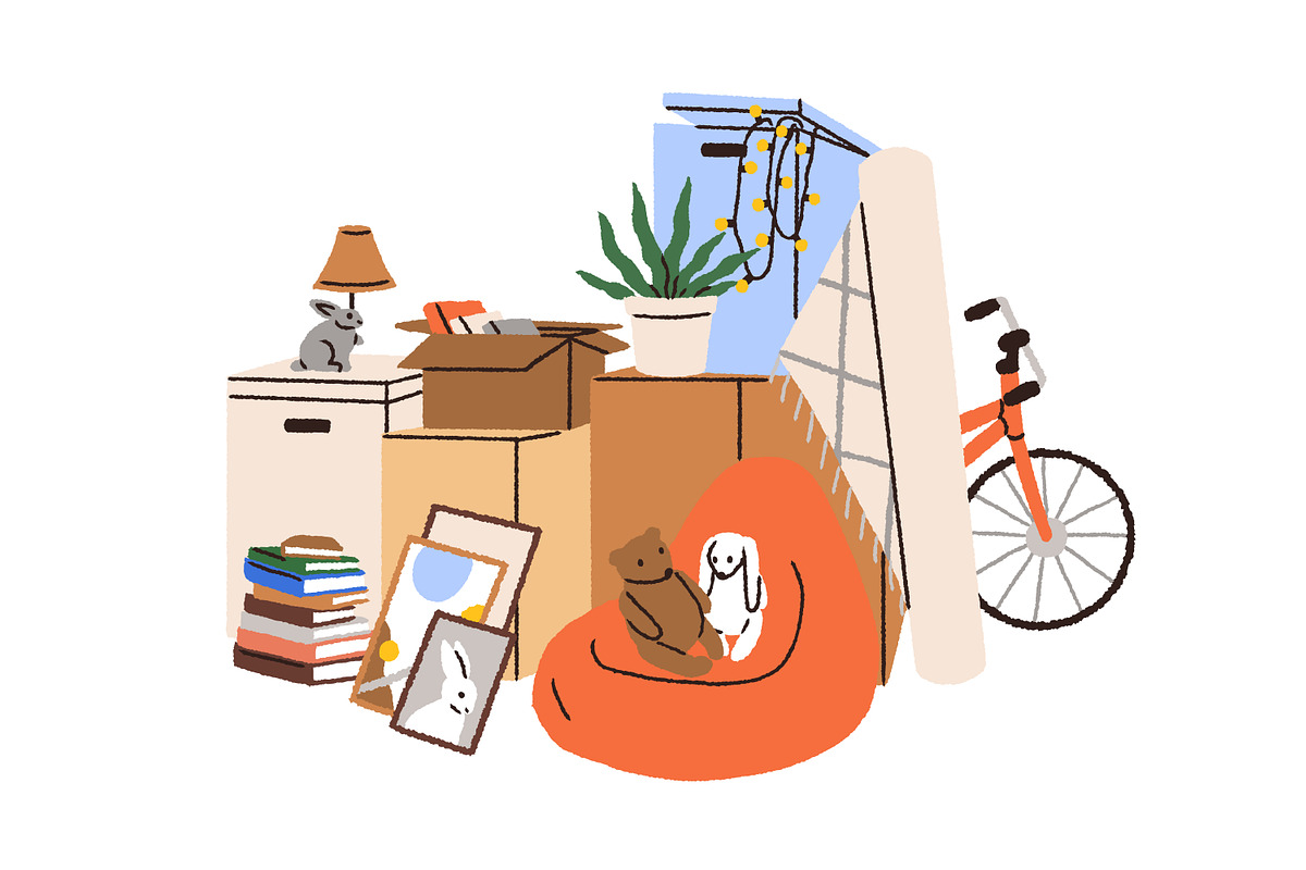 Cardboard boxes piles for moving set, an Object Illustration by Good Studio (Photo 4 of 7)
