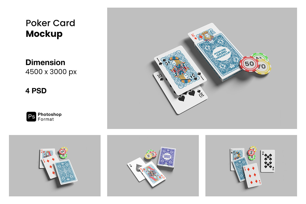 Poker Card Mockup, a Merchandise Mockup by ianmikraz (Photo 1 of 5)
