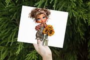 Whimsical Summer Sunflower Girl Clip, an Illustration by Libby Wishes (Thumbnail 5 of 6)