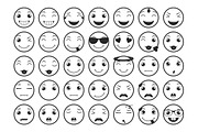 Line Emoticons / Emoji Vector Set, an Emoji Icon by land art (Thumbnail 1 of 4)