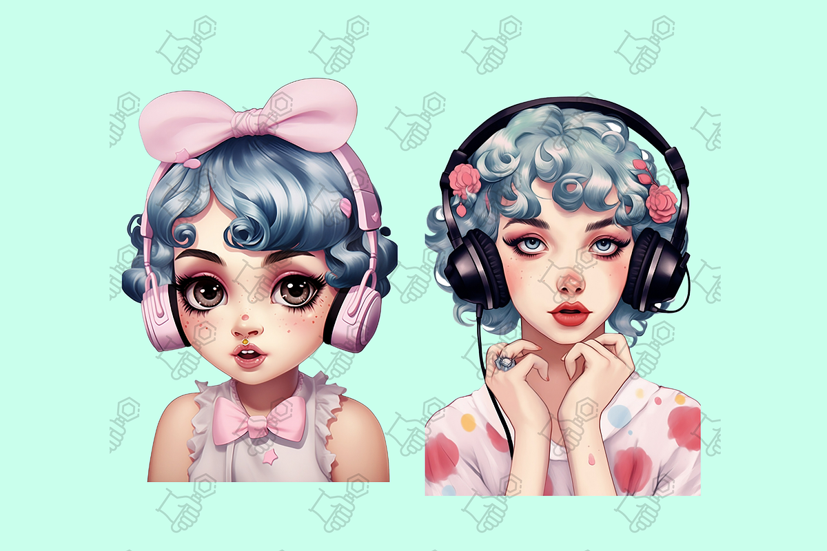 Curly Haired Girls Clip Art PNG set, a Person Illustration by RobinElkthunder (Photo 6 of 7)