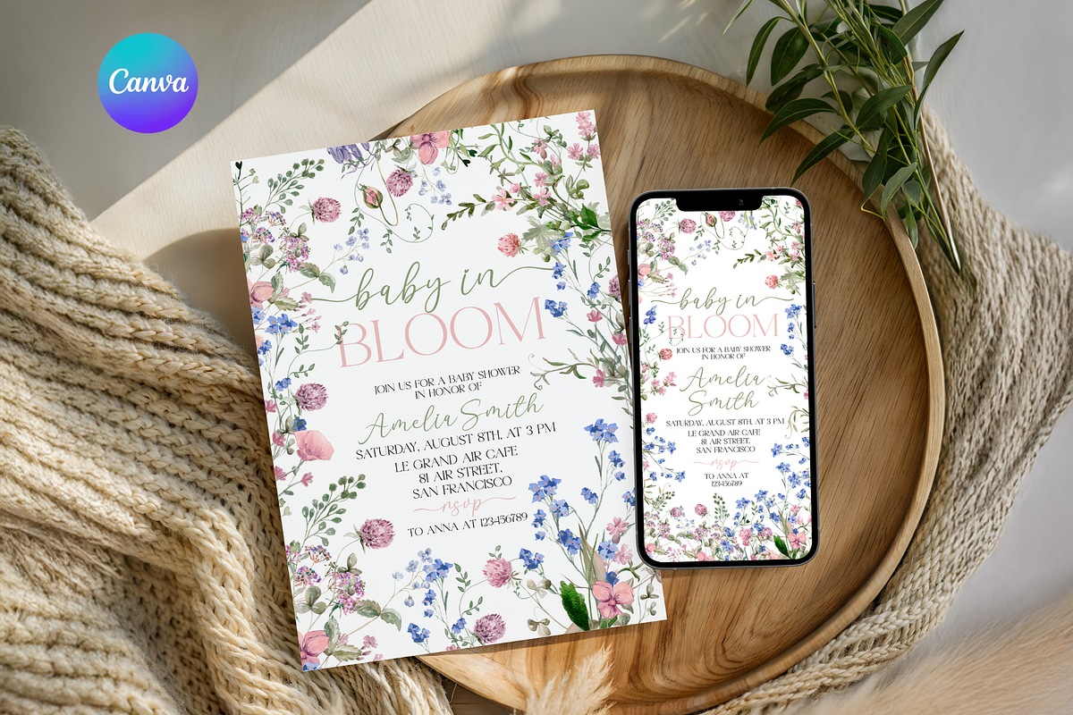 Wildflower Brunch Baby Shower Invite, an Invitation Template by Digital_Mind (Photo 1 of 4)