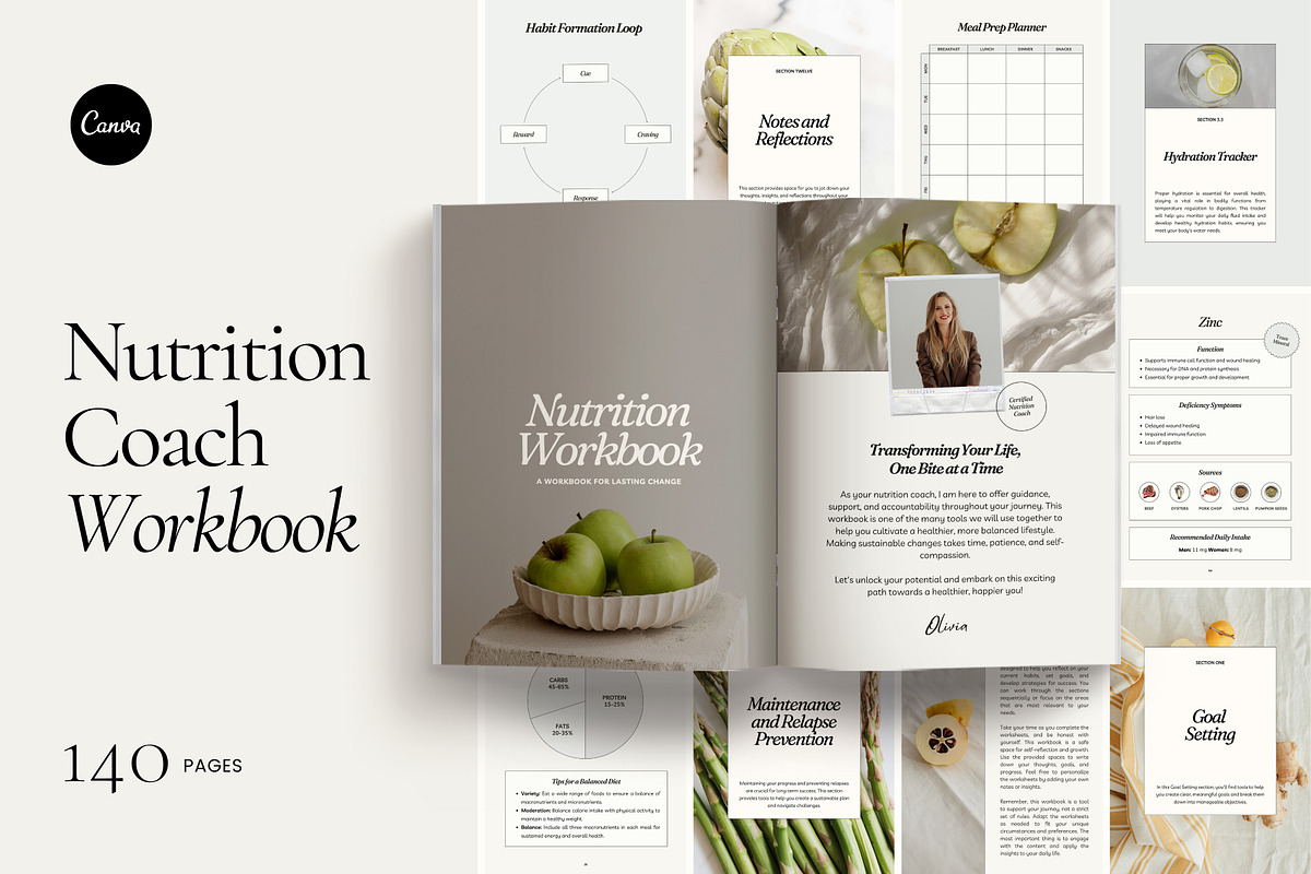 Nutrition Coach Workbook, a Magazine Template by Willoe Studio (Photo 1 of 14)