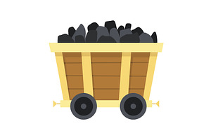 Mine coal trolley. Coal, an Illustration by Things for designers