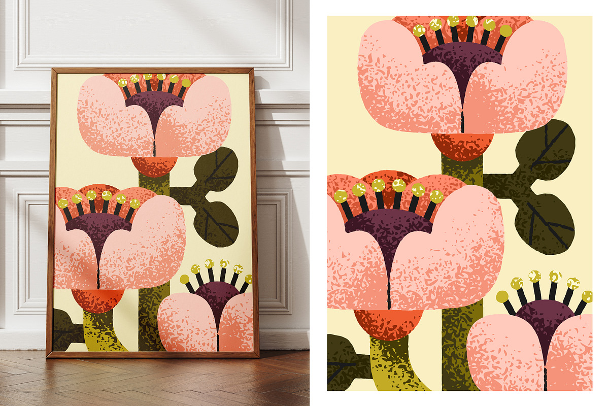 Abstract floral poster designs set, a Decorative Illustration by Good Studio (Photo 3 of 8)