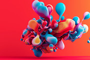 Shapes on red. 41 images, a Background Graphic by Handmadefont (Thumbnail 3 of 11)