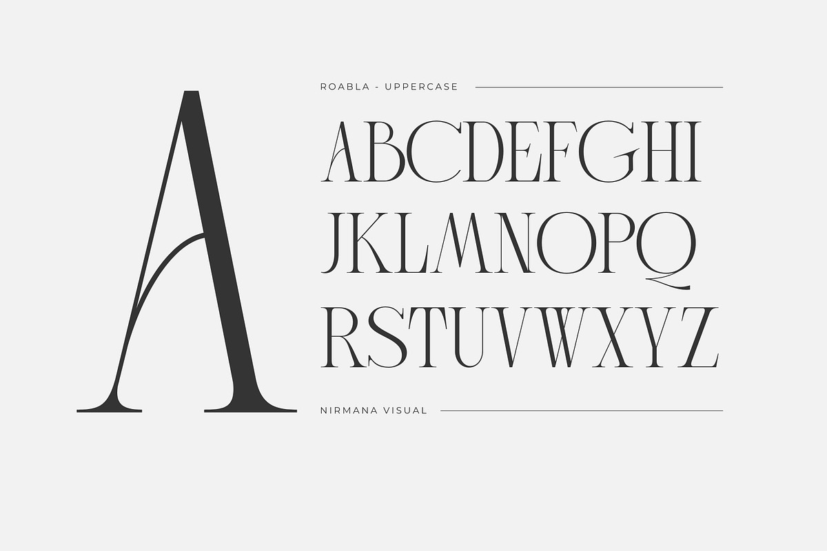 Roabla - Modern Ligature Font, a Serif Font by Nirmana Visual (Photo 4 of 11)
