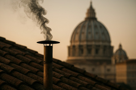 Black smoke. Conclave voting result