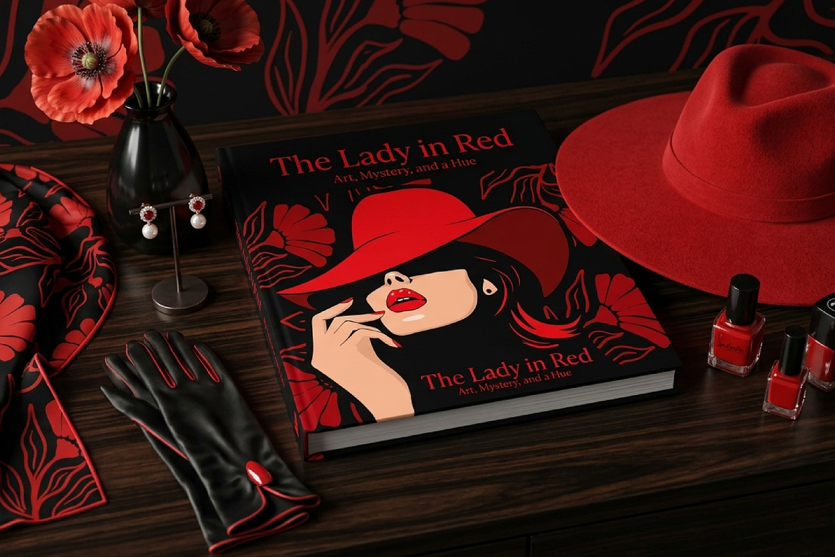 Beautiful Woman Wearing Red Hat, a Person Illustration by Saba Vector (Photo 2 of 3)