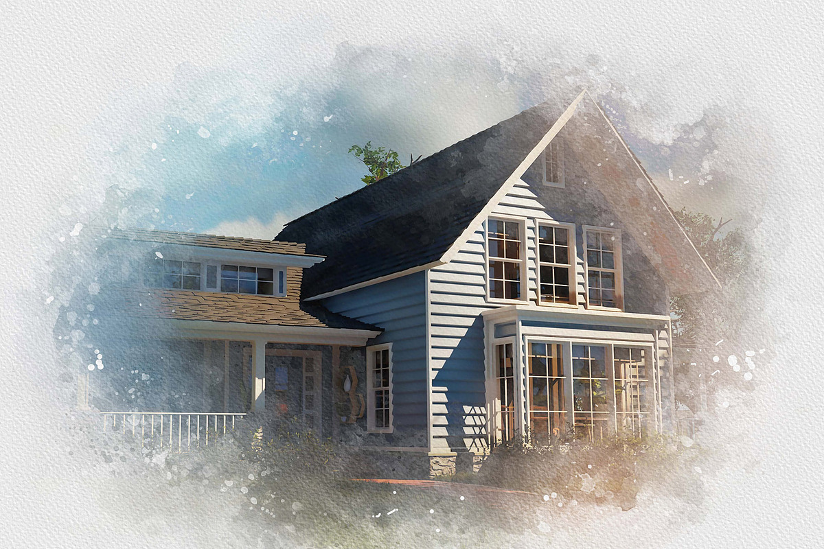 Exterior Watercolor Effect Bundle, an Action Add-On by MRI STUDIO (Photo 15 of 24)