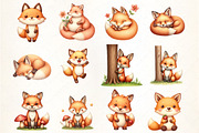 Cute Fox Clipart PNG, an Illustration by CrexoraLab (Thumbnail 3 of 5)