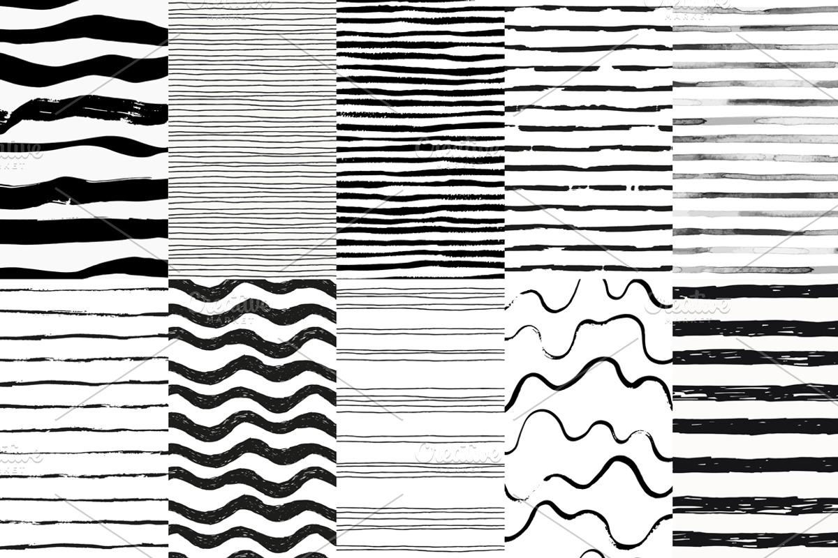 Stripes and waves seamless patterns, a Pattern Graphic by Magnia (Photo 6 of 7)
