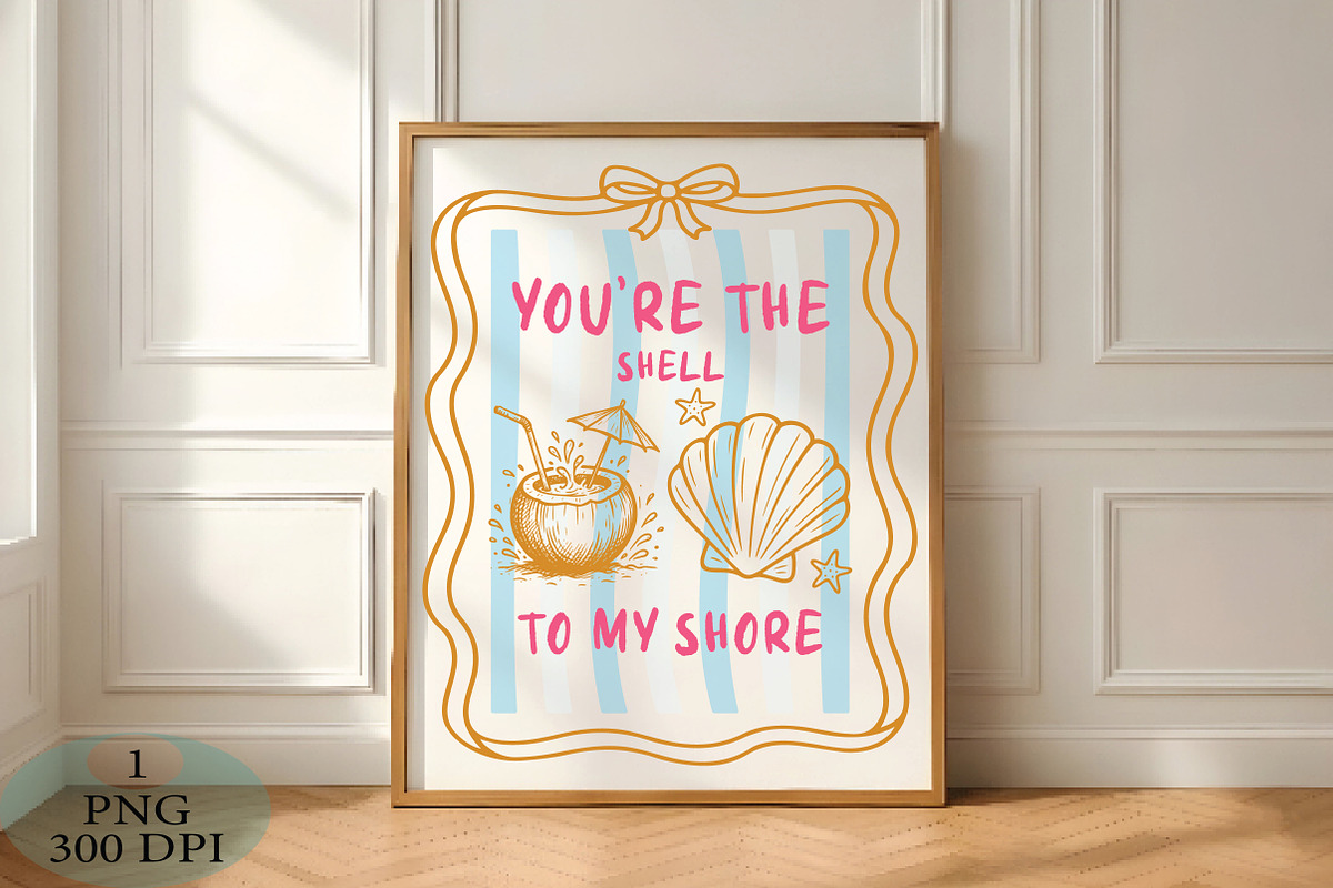 Preppy Summer Pun Hand Drawn Seashel, an Illustration by Daily.Designs (Photo 3 of 3)