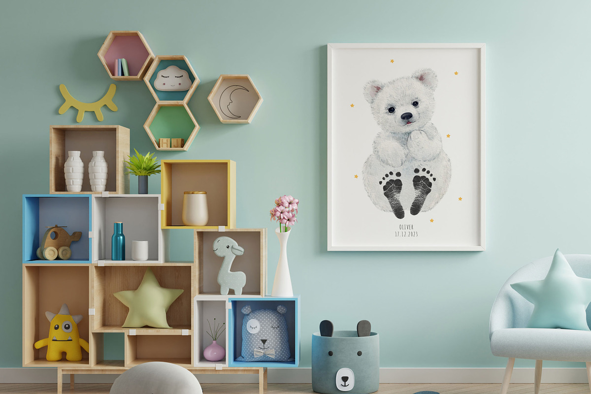 Baby Footprints Bear, an Animal Illustration by Lembrik's Artworks (Photo 2 of 4)