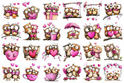 Cute Couple Owl Valentine's Day Clip, an Illustration by Daily.Designs (Thumbnail 4 of 5)
