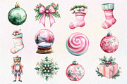 Mint Pink Christmas Clipart, an Illustration by Dream Creation (Thumbnail 4 of 4)