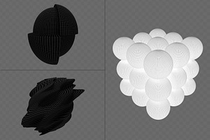 390 Lines & Dots 3D Shapes