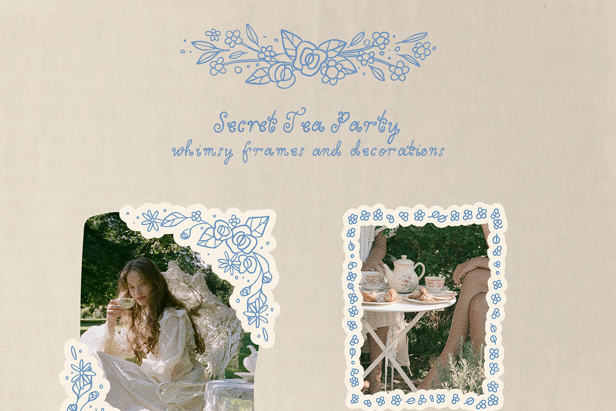 Secret Tea Party clip art set, a Decorative Illustration by Cute Atelier (Photo 5 of 9)