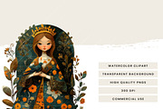 Whimsical Girl Dames Clipart Bundle, a Person Illustration by Design Scotch (Thumbnail 7 of 8)